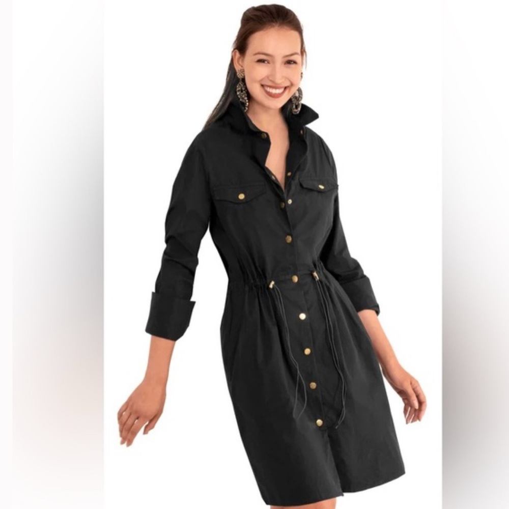 Gretchen Scott Blk Tie Waist Mini Dress